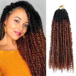 Passion Twist Hair - 18 Inch Passion Twist Crochet Hair For Women 8 Packs Crochet Pretwisted Curly Hair Passion Twists Synthetic Braiding Hair Extensions (18inch (pack of 8), 1B-30)