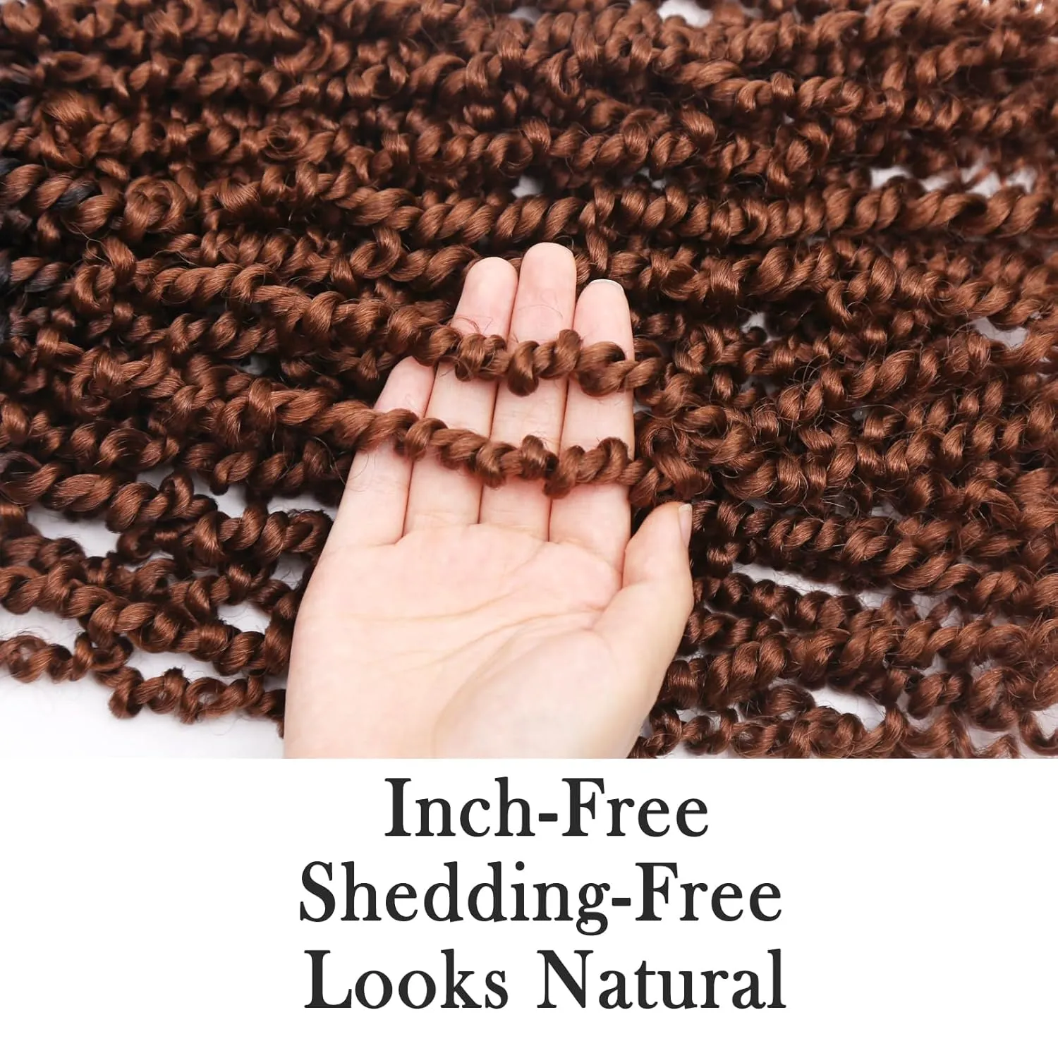 Passion Twist Hair - 18 Inch Passion Twist Crochet Hair For Women 8 Packs Crochet Pretwisted Curly Hair Passion Twists Synthetic Braiding Hair Extensions (18inch (pack of 8), 1B-30)