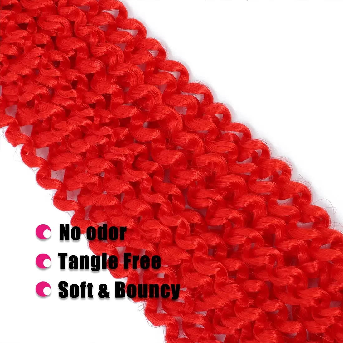 Passion Twist Hair 18Inch 6Packs Passion Twist Crochet Hair Water Wave Crochet Hair for Black Women (18 Inch (Pack of 6), Red) …