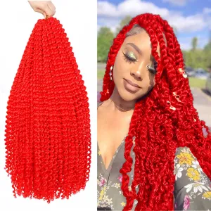 Passion Twist Hair 18Inch 6Packs Passion Twist Crochet Hair Water Wave Crochet Hair for Black Women (18 Inch (Pack of 6), Red) …