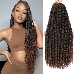 Passion Twist Hair 30 Inch Long Pre-twisted Passion Twists Crochet Hair Pre-looped Curly Crochet Hair for Black Women (6Packs,T30)