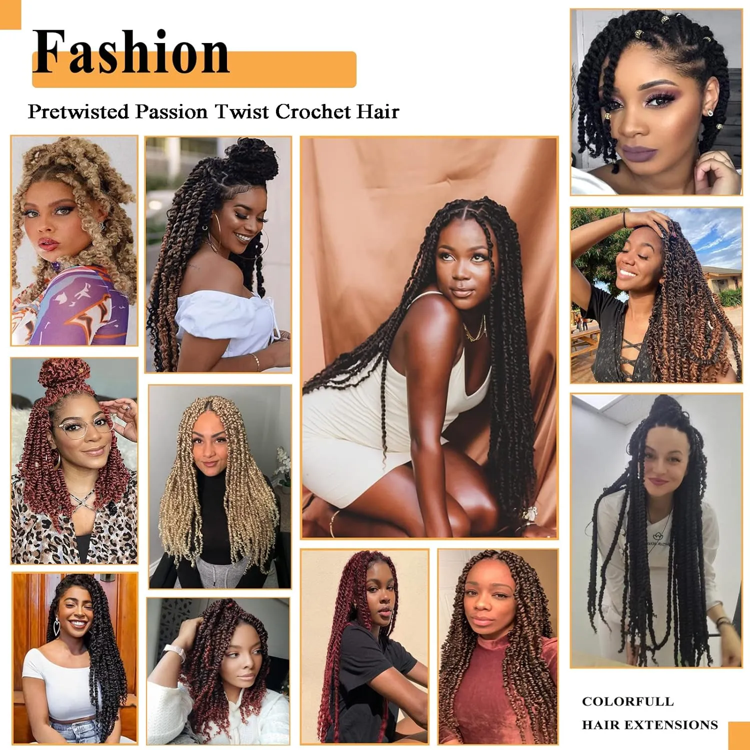Passion Twist Hair 30 Inch Long Pre-twisted Passion Twists Crochet Hair Pre-looped Curly Crochet Hair for Black Women (6Packs,T30)
