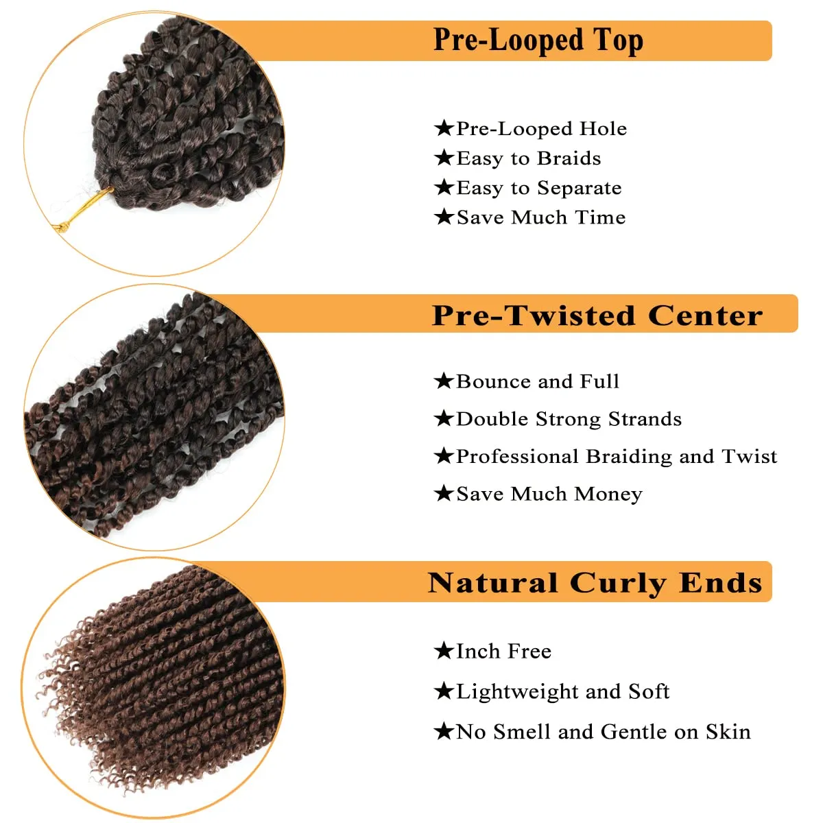 Passion Twist Hair 30 Inch Long Pre-twisted Passion Twists Crochet Hair Pre-looped Curly Crochet Hair for Black Women (6Packs,T30)