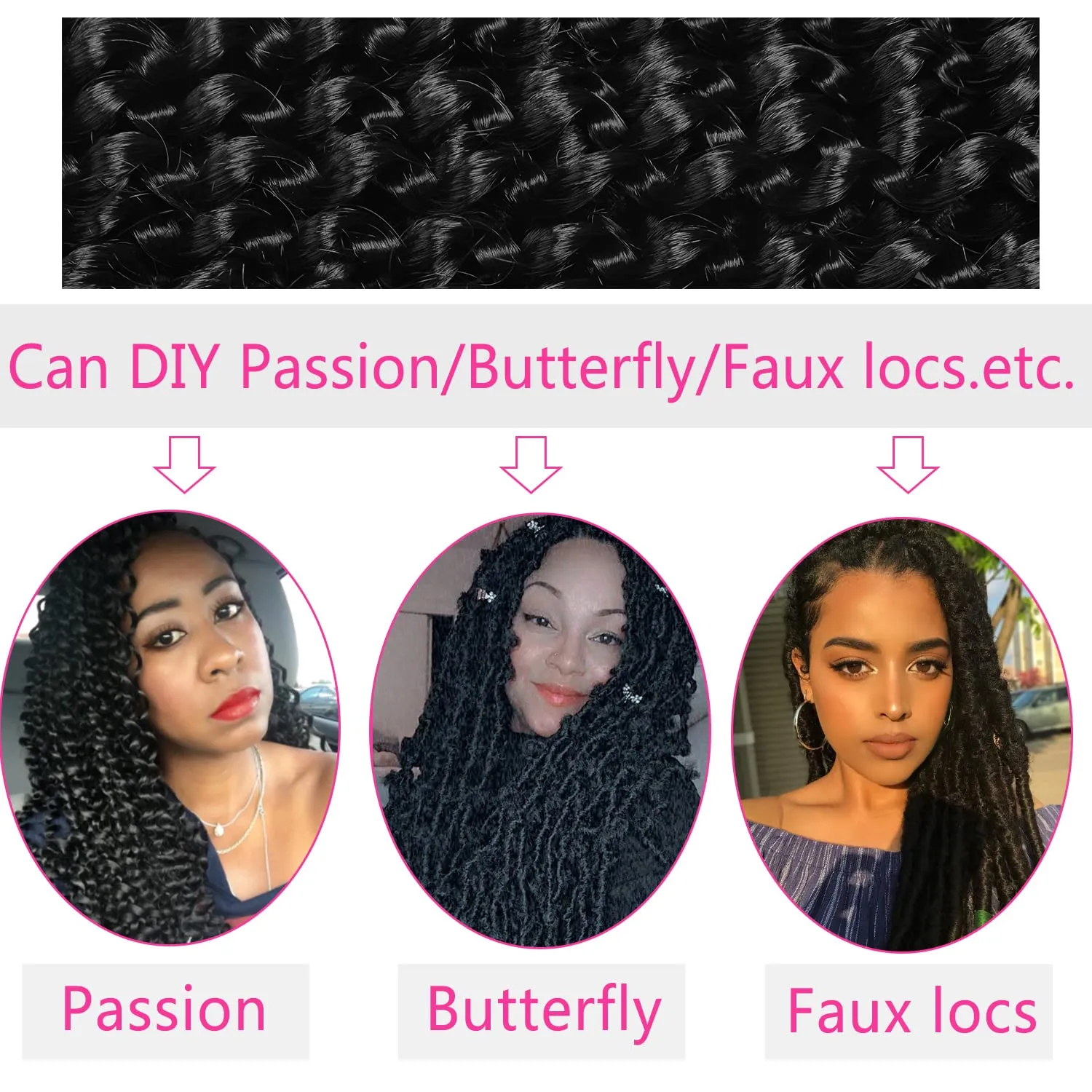 Passion Twist Hair,18 Inch Passion Twist Crochet Hair for Women 6 Packs Ombre Blonde Water Wave Crochet Hair Long Bohemian Synthetic Curly Braiding Hair Extensions(6pcs,#27)
