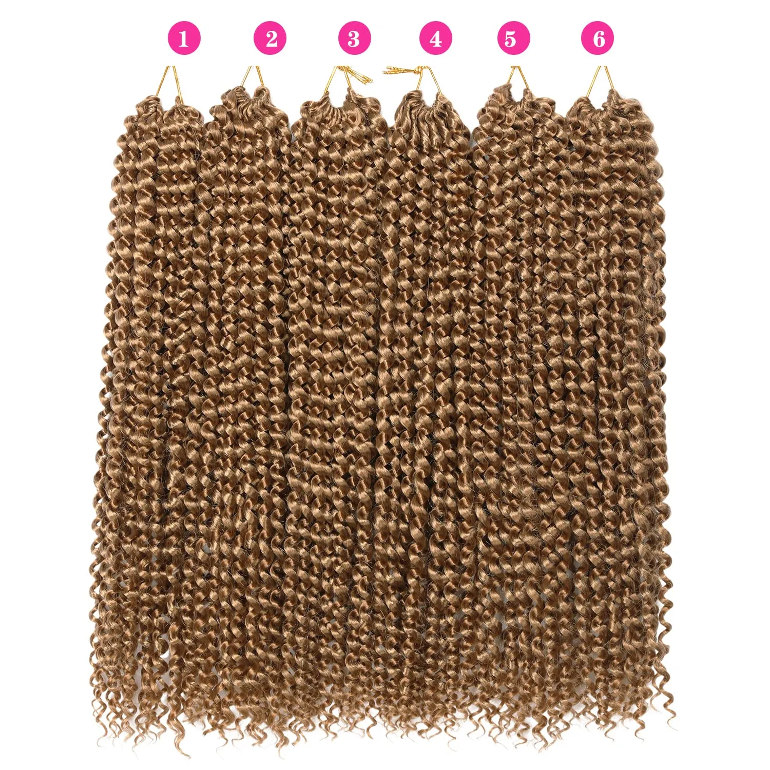 Passion Twist Hair,18 Inch Passion Twist Crochet Hair for Women 6 Packs Ombre Blonde Water Wave Crochet Hair Long Bohemian Synthetic Curly Braiding Hair Extensions(6pcs,#27)