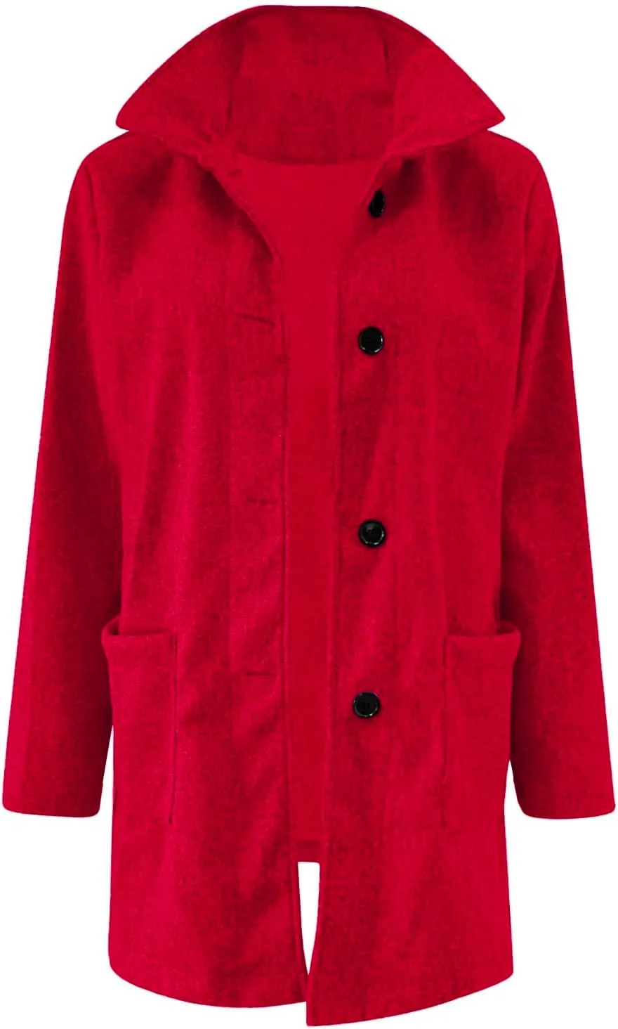 Pea Coats for Women Winter Stand Collar Wool Long Trench Coats Casual Single Breasted Blazer Thicken Peacoat Jackets