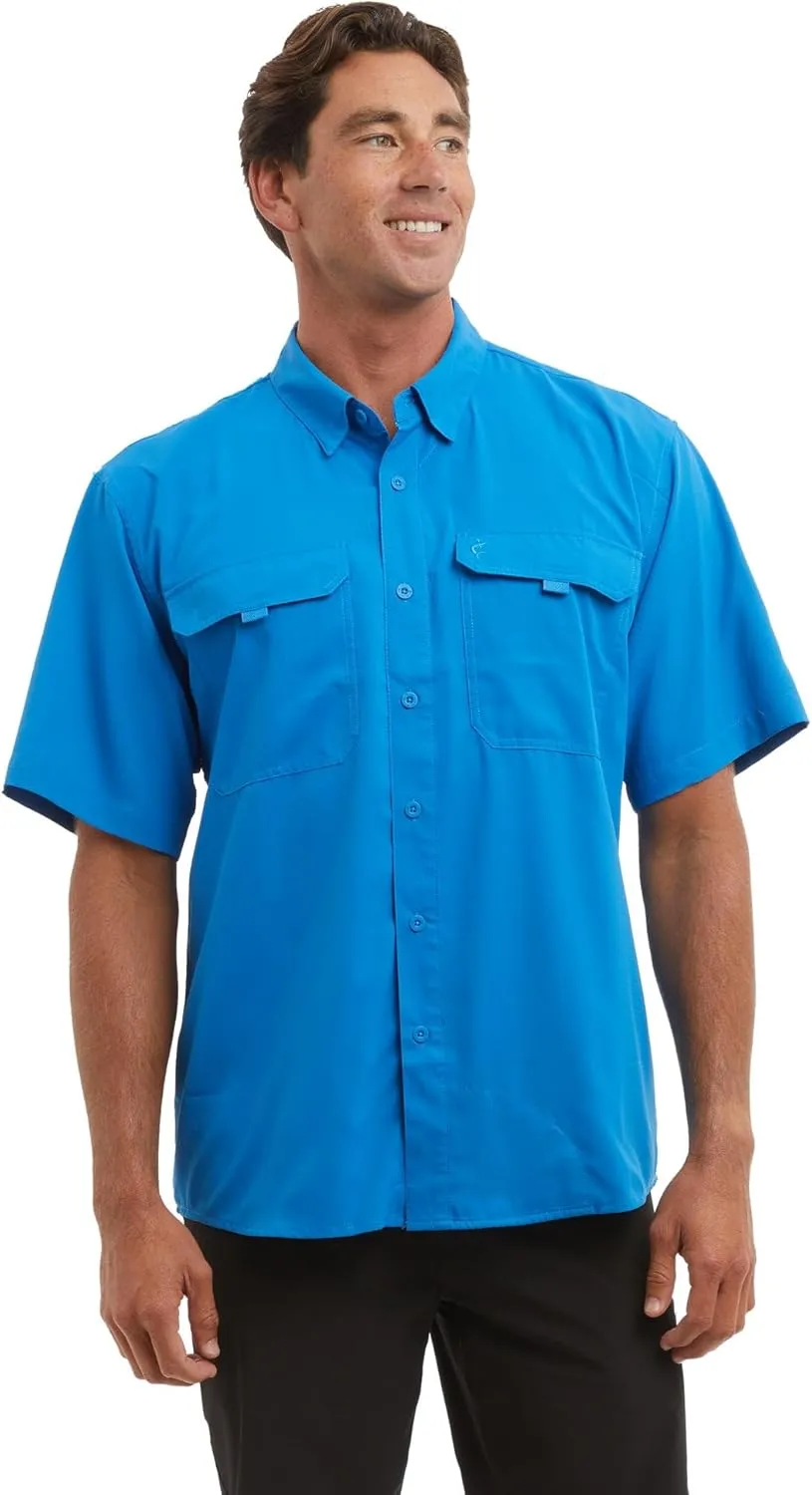 PELAGIC Men's Keys Guide Fishing Shirt, Short Sleeve, UPF 50  Protection, Ventilated and Lightweight