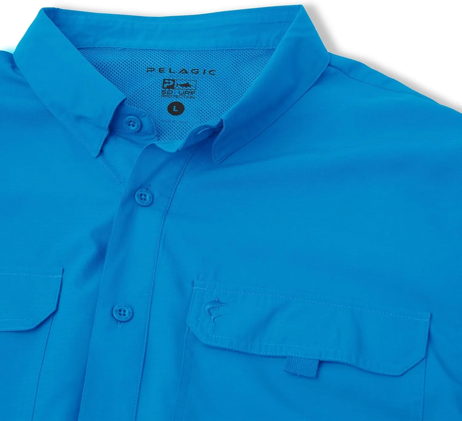 PELAGIC Men's Keys Guide Fishing Shirt, Short Sleeve, UPF 50  Protection, Ventilated and Lightweight
