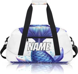 Personalized Custom Gym Bag for Women Men Carry on Fantasy Tail Travel Duffel Tote Watercolor Art Overnight Workout Weekender Bag