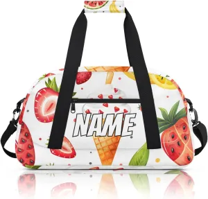 Personalized Custom Gym Bag for Women Men Carry on Various Fruits Travel Duffel Tote Sweet Summer Overnight Workout Weekender Bag