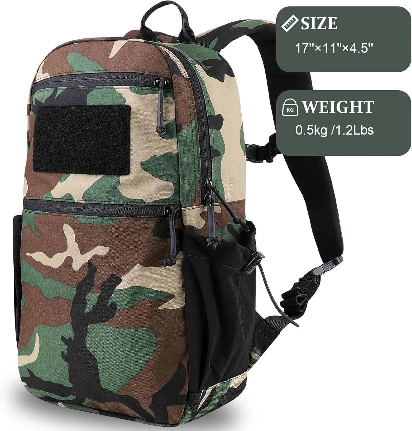 PETAC GEAR 14L Daypack Outdoor EDC Backpack Lightweight Tactical Range Pack Travel Hiking waterproof Daypacks (WL)