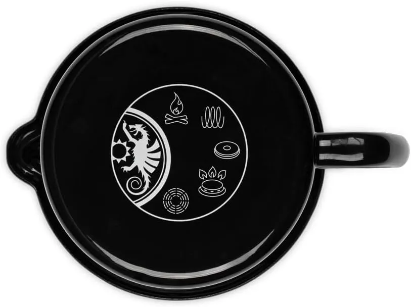 Petromax Warming Pot with Spout, Enameled Steel Saucepan for Heating Milk, Soup, Butter Over Stove or Campfire