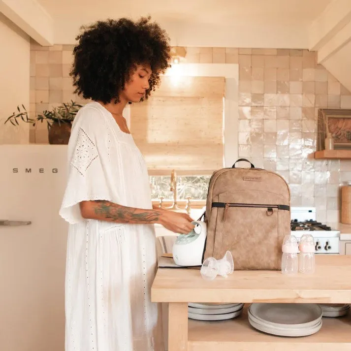 Petunia Pickle Bottom 2-in-1 Provisions Breast Pump & Diaper Bag Backpack in Brioche