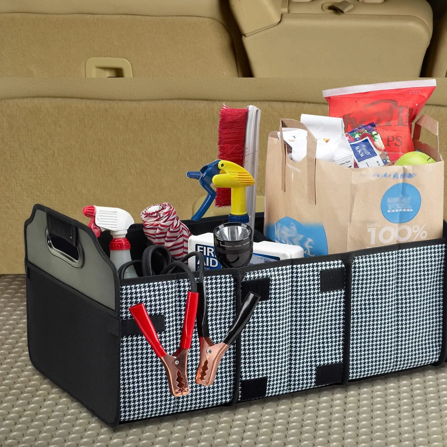 Picnic at Ascot 3 Section Folding Trunk Organizer- Designed & Quality Approved in the USA