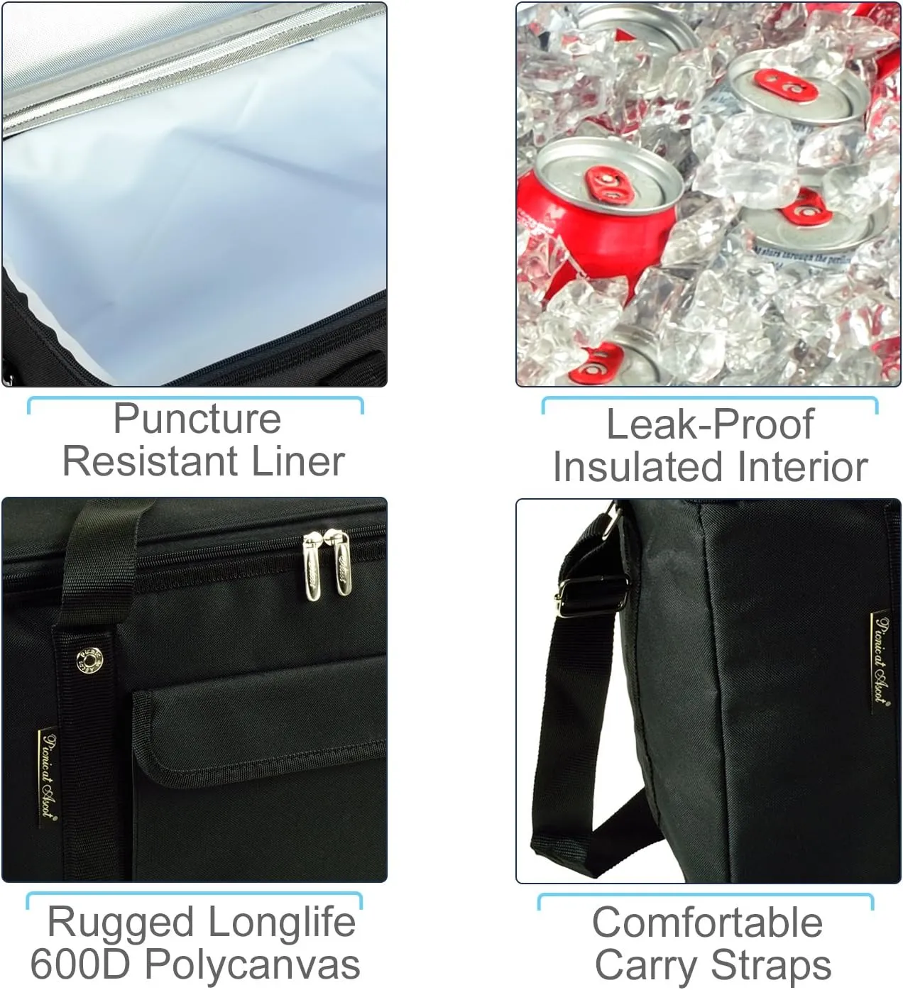 Picnic at Ascot 42 Can Capacity Semi Rigid Collapsible Leakproof Cooler- Designed & Quality Approved in the USA