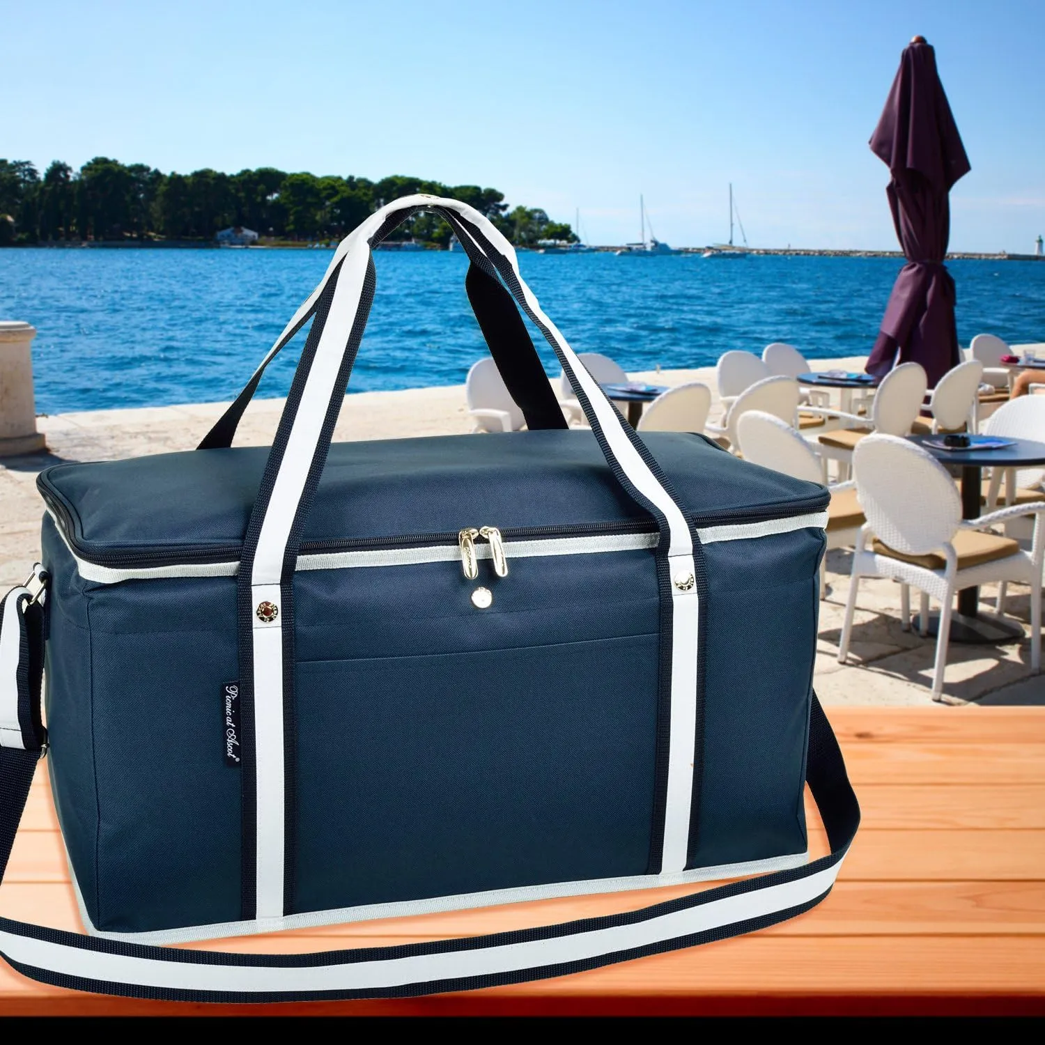 Picnic at Ascot 64 Can Capacity Semi Rigid Collapsible Leakproof Cooler - Designed & Quality Approved in The USA -Navy 2 Pack