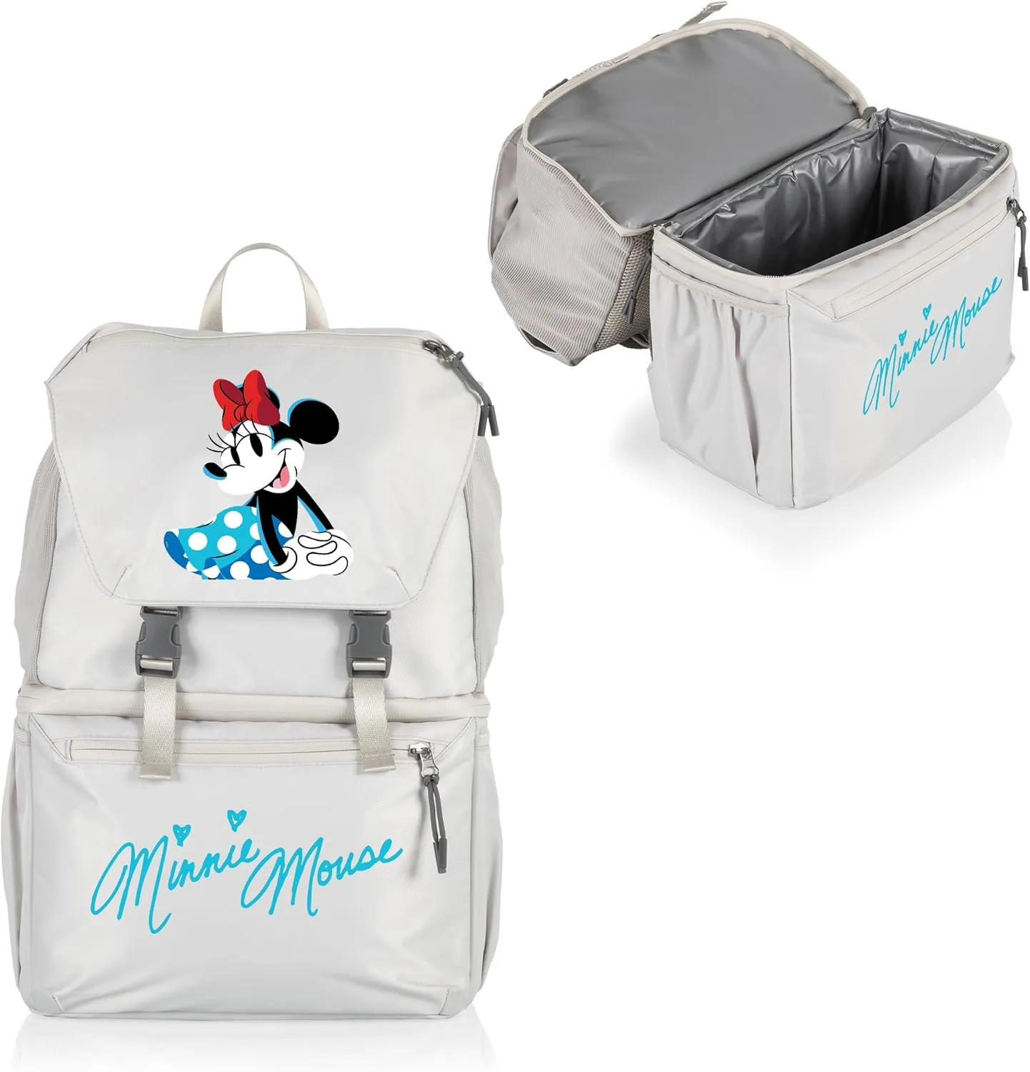 PICNIC TIME Disney Minnie Mouse Tarana Backpack Cooler made with Recycled Material, Soft Cooler Backpack, Cooler Bag, (Halo Gray)
