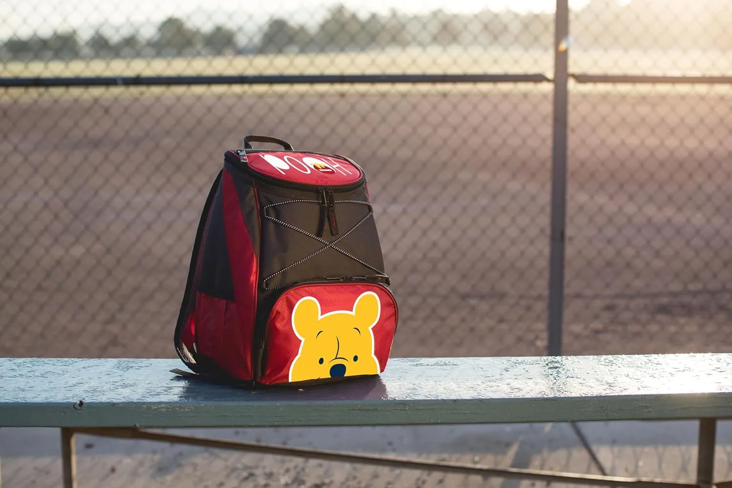 PICNIC TIME Disney Winnie The Pooh PTX Backpack Cooler, Soft Cooler Backpack, Insulated Lunch Bag, (Red with Gray Accents)