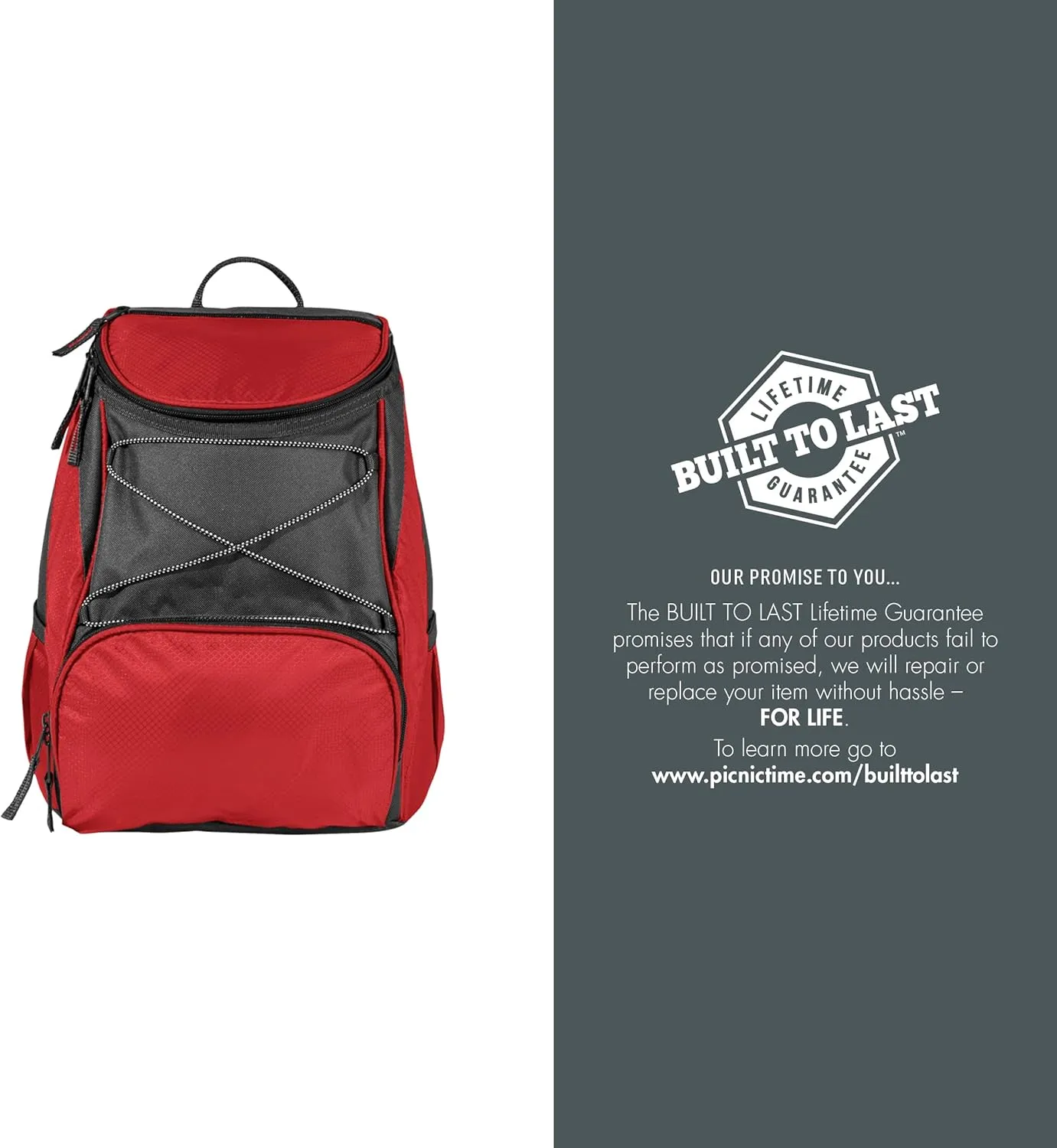 PICNIC TIME Disney Winnie The Pooh PTX Backpack Cooler, Soft Cooler Backpack, Insulated Lunch Bag, (Red with Gray Accents)