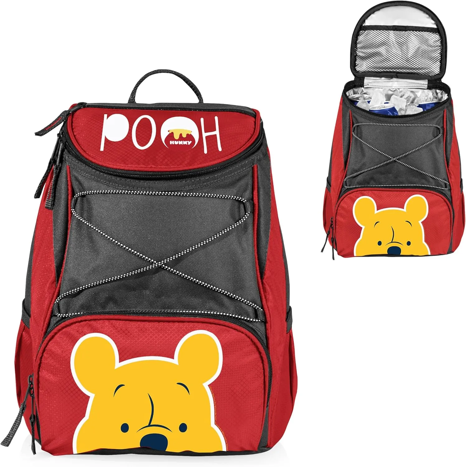 PICNIC TIME Disney Winnie The Pooh PTX Backpack Cooler, Soft Cooler Backpack, Insulated Lunch Bag, (Red with Gray Accents)