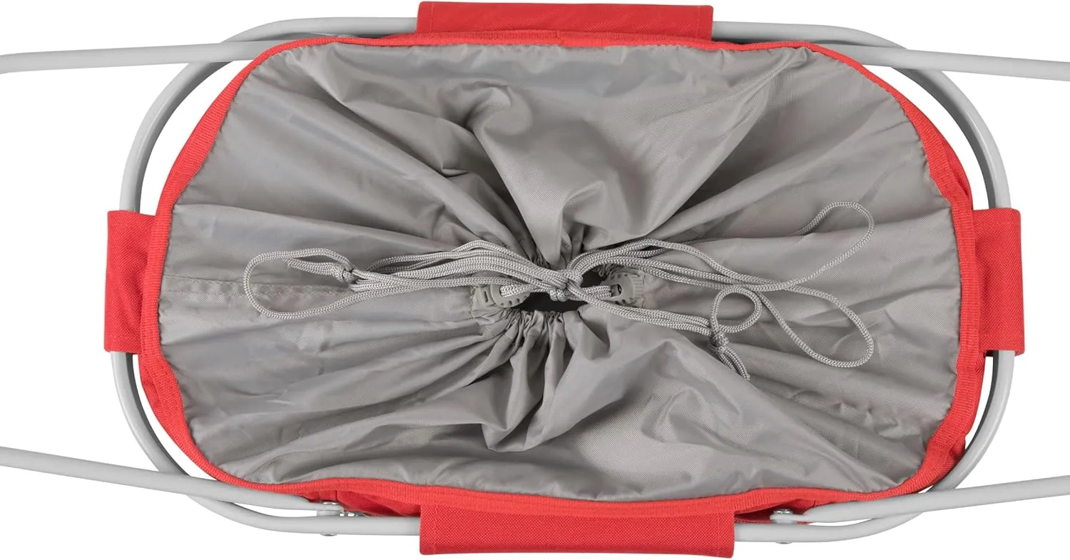 PICNIC TIME Metro Shopping Basket, Insulated Picnic Basket, Collapsible Market Basket, Utility Tote Cooler Bag