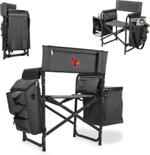 PICNIC TIME NCAA Louisville Cardinals Fusion Camping Chair with Side Table and Soft Cooler - Beach Chair for Adults - Lawn Chair