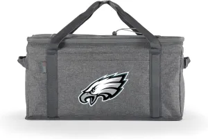 PICNIC TIME NFL 64 Can Collapsible Cooler, Large Insulated Soft Cooler Bag, Portable Beach Cooler with Shoulder Strap, (Heathered Gray)