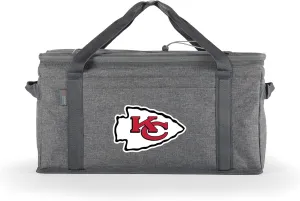 PICNIC TIME NFL 64 Can Collapsible Cooler, Large Insulated Soft Cooler Bag, Portable Beach Cooler with Shoulder Strap, (Heathered Gray)