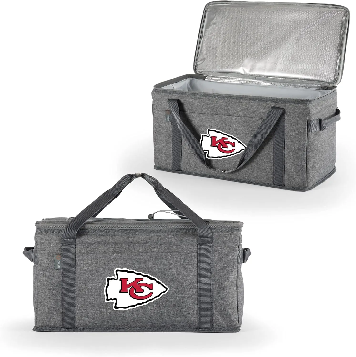 PICNIC TIME NFL 64 Can Collapsible Cooler, Large Insulated Soft Cooler Bag, Portable Beach Cooler with Shoulder Strap, (Heathered Gray)