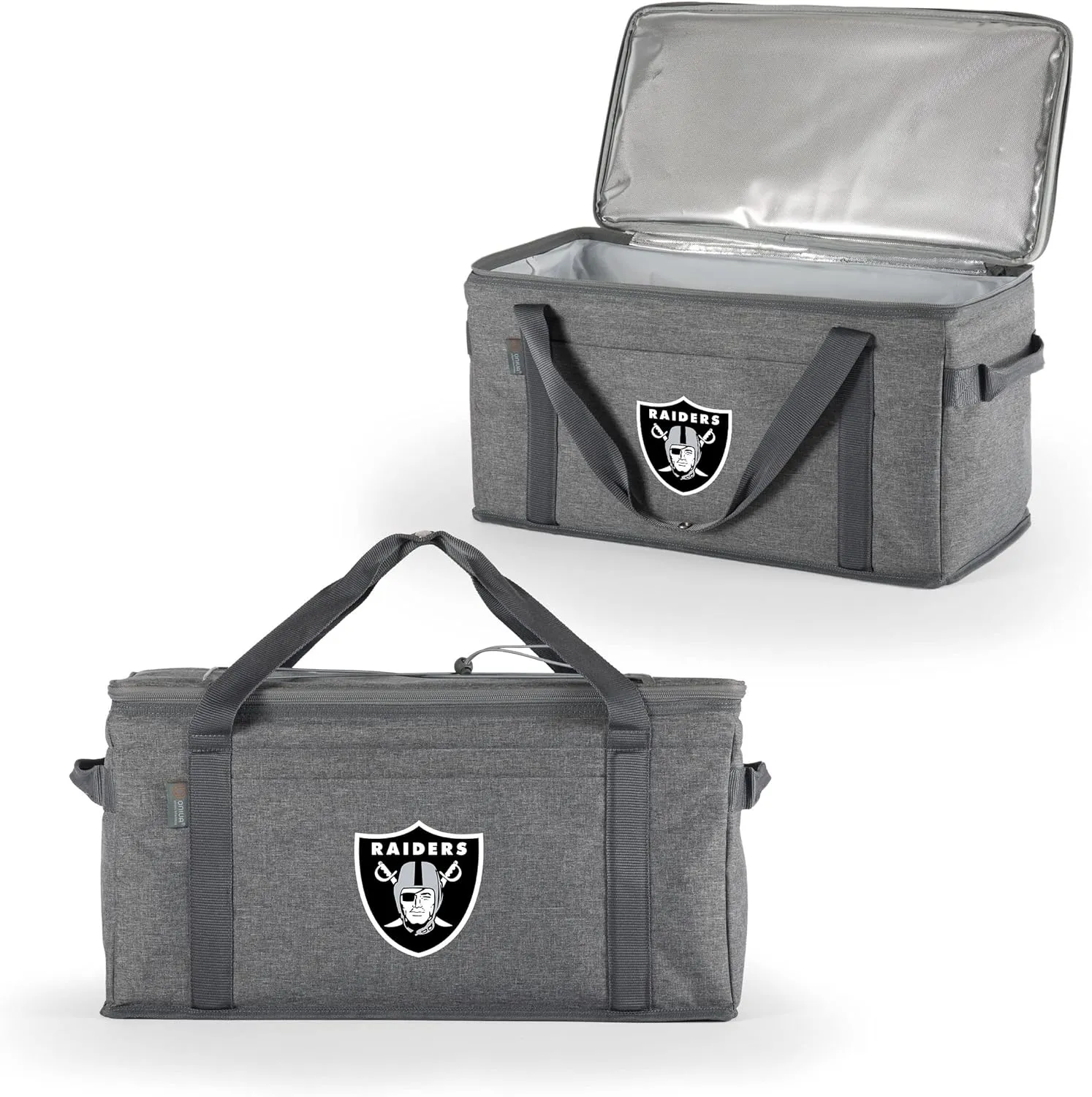 PICNIC TIME NFL 64 Can Collapsible Cooler, Large Insulated Soft Cooler Bag, Portable Beach Cooler with Shoulder Strap, (Heathered Gray)