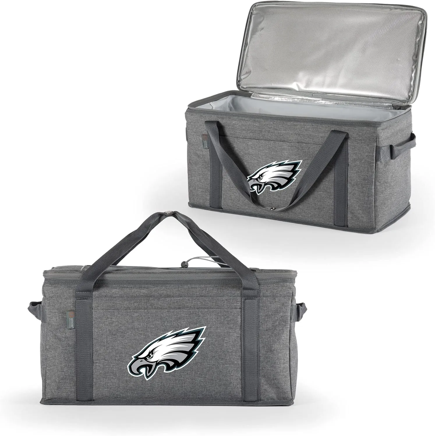 PICNIC TIME NFL 64 Can Collapsible Cooler, Large Insulated Soft Cooler Bag, Portable Beach Cooler with Shoulder Strap, (Heathered Gray)