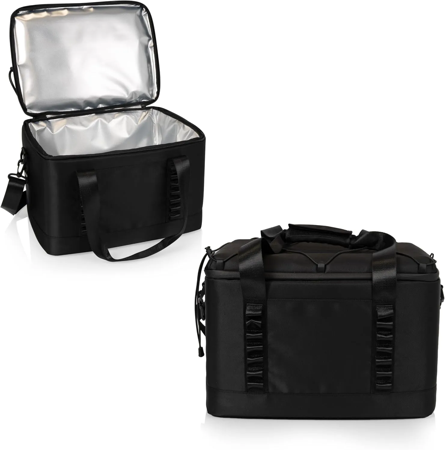 PICNIC TIME Tarana Superthick Cooler Bag with Removable Shoulder Strap, 24 Can Insulated Soft Cooler, Beach Cooler, Insulated Camping Cooler, Picnic Cooler, (Black)