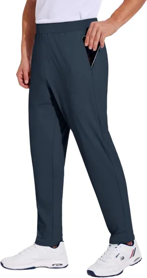 PINSPARK Men's Golf Pants Stretch Lightweight Quick Dry Pants UPF50  Elastic Waist Pants with Zipper Back Pocket Joggers