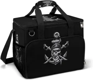Pirate Skull Swords Backpack Camping Cooler Leak Insulated Waterproof Portable Cooler Bag with Handle Shoulder Strap