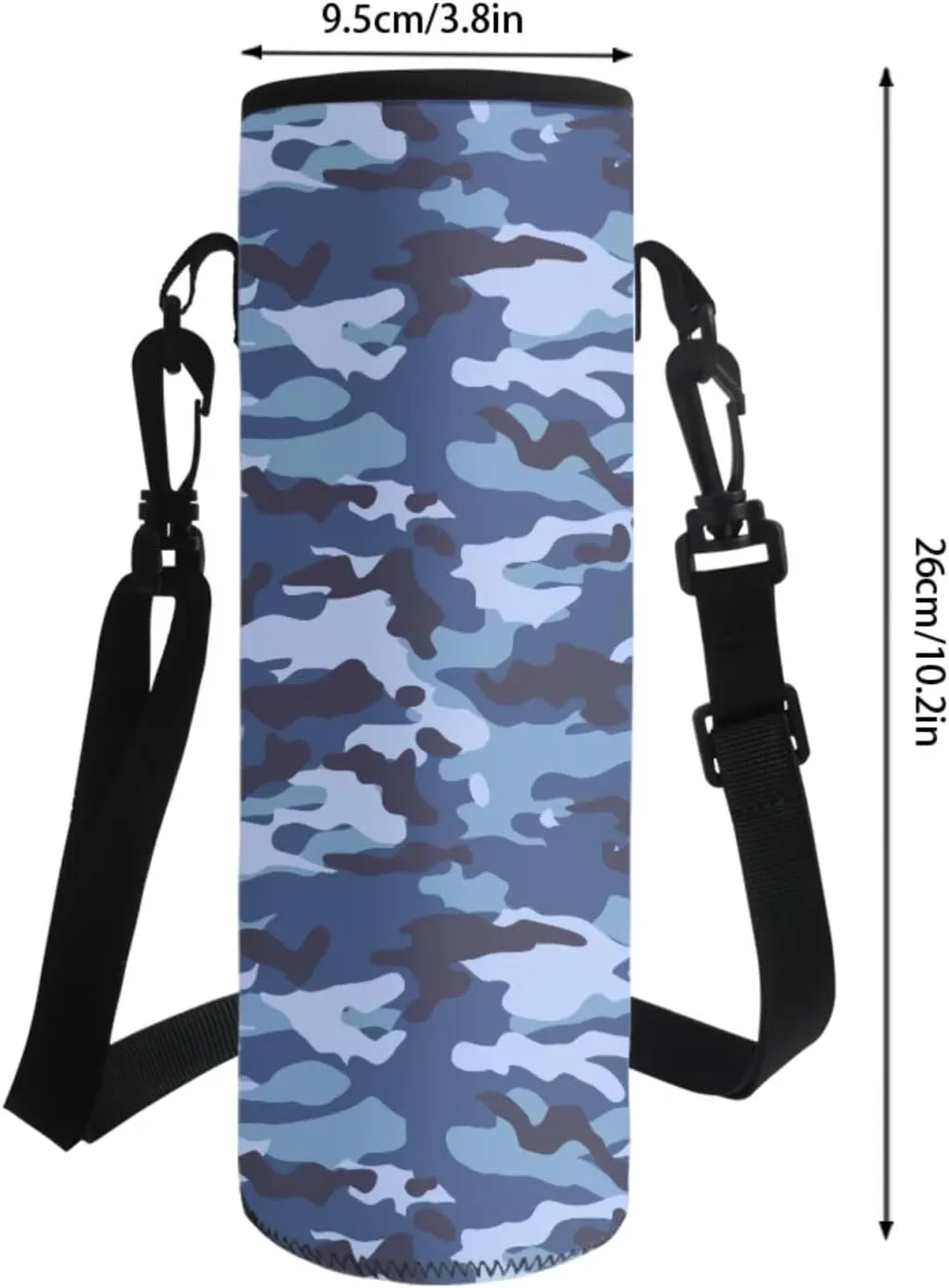 Poceacles Children’s School Backpack Set of 4 Contains Multicolour Backpack Lunch Box Bag Pencil Case Water Bottle Carrier with Adjustable Shoulder Straps for Primary Junior Middle School, Blue Camo