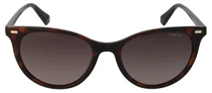 Polaroid PLD 4107/S 086_LA Cat-Eye Plastic Havana Sunglasses with Brown Polarized Lens
