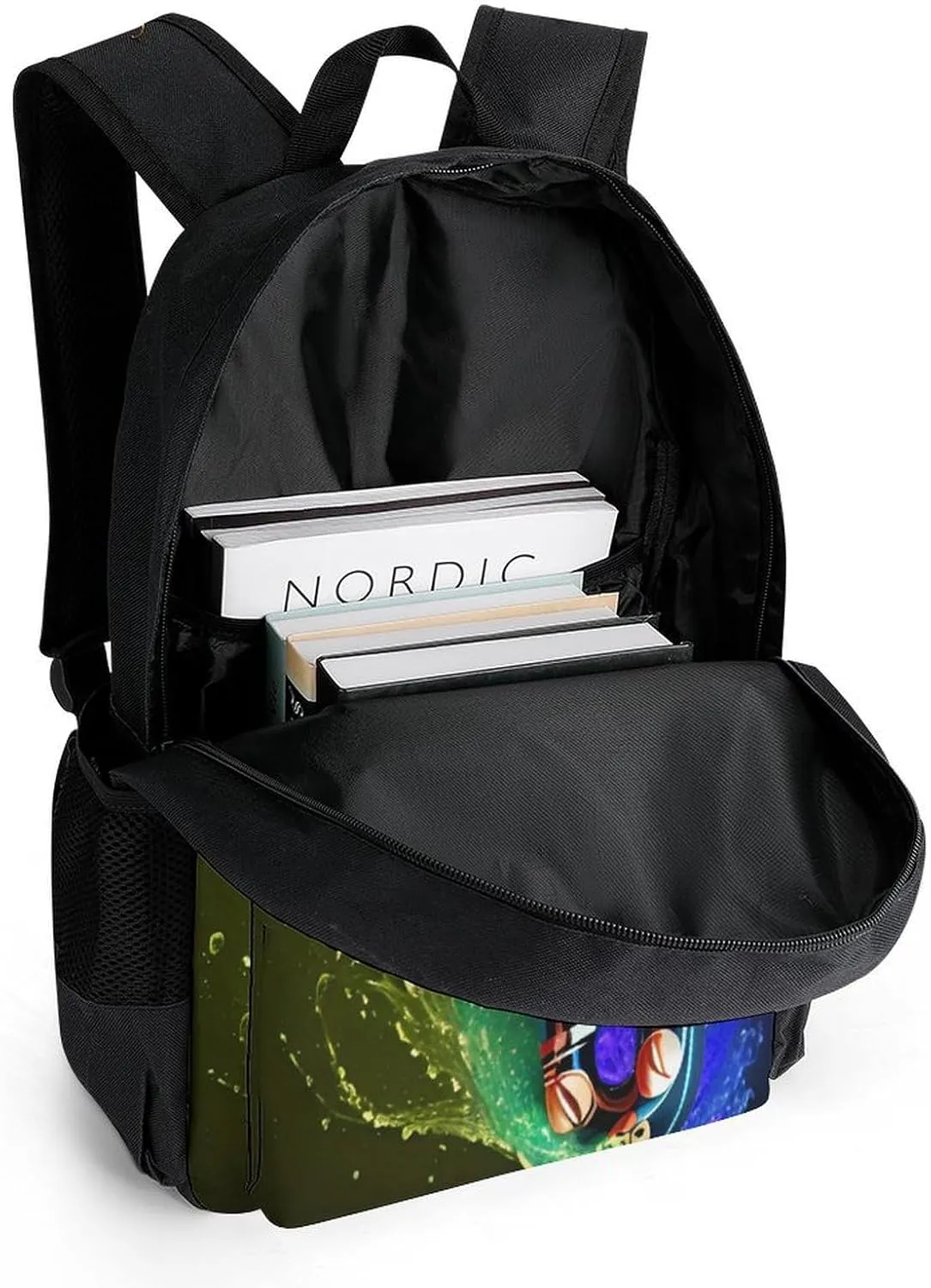 Polyester Daypack for Hiking Work Running - Big Capacity Anti-Theft Multipurpose Shoulder Bag, Saxophone In Fire And Water Art Travel and Sport Backpack Rucksack