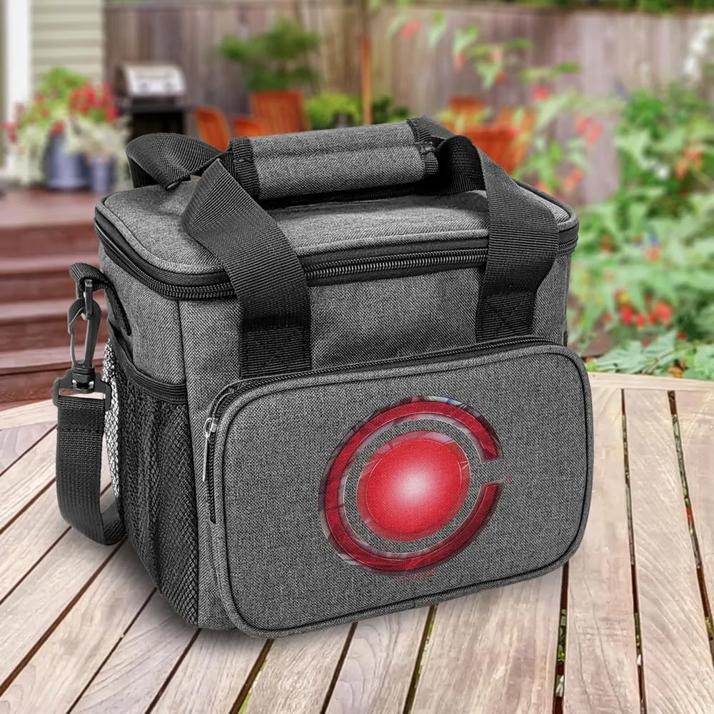 Popfunk Justice League Movie Cyborg Logo Soft Insulated Cooler Bag, Large Lunch Bag, Lightweight, Thermal and Reusable for Office, Picnic, Beach