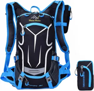 PORRASSO Hiking Backpack 19L Rucksack Breathable Daypack Lightweight Backpack Hydration Pack for Women Men Camping Trekking Cycling Climbing Outdoor Sports Blue