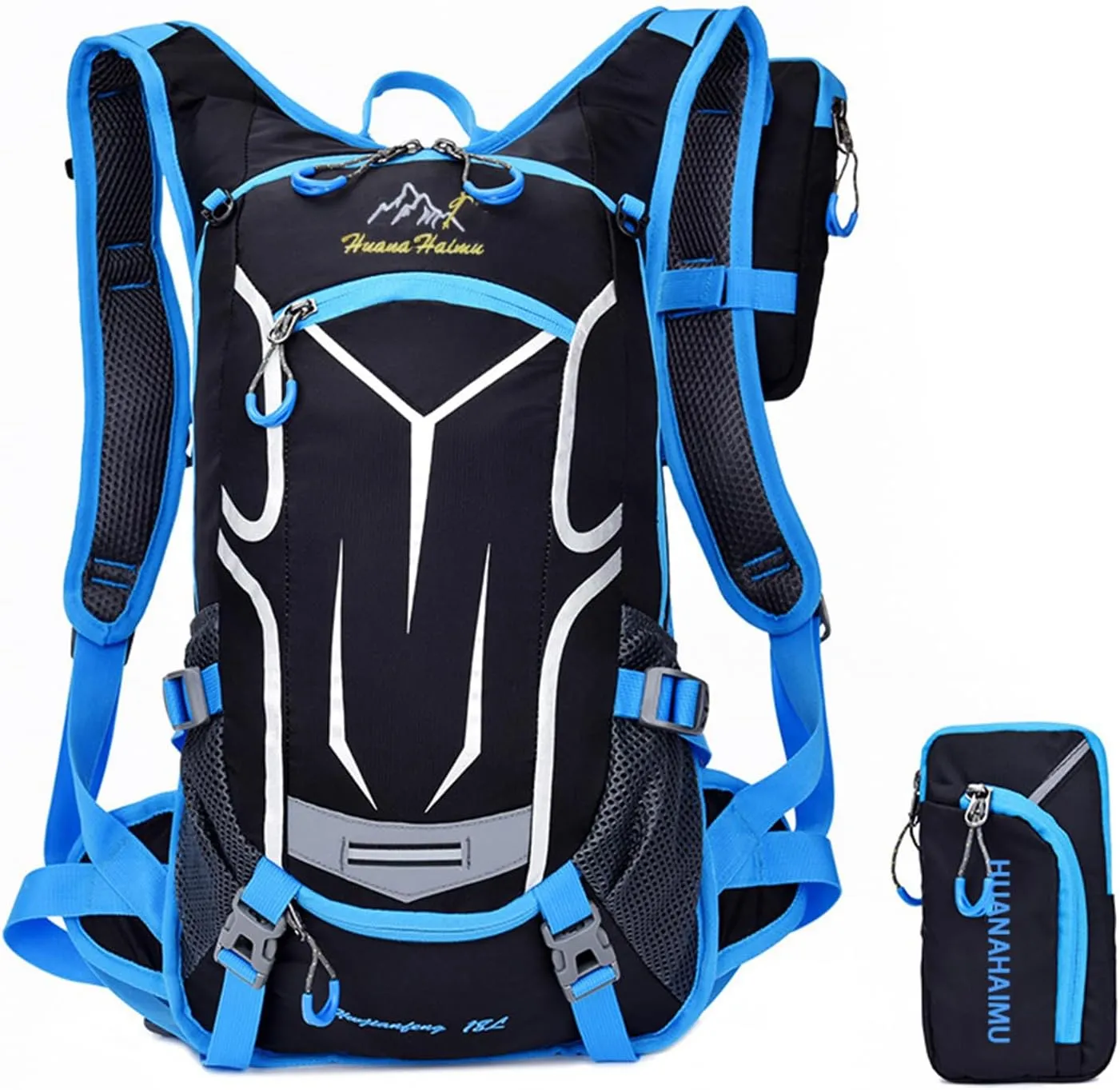 PORRASSO Hiking Backpack 19L Rucksack Breathable Daypack Lightweight Backpack Hydration Pack for Women Men Camping Trekking Cycling Climbing Outdoor Sports Blue