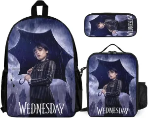 Portable Backpack Insulated Lunch Bag Pencil Case 3 Piece Set For Men Teen Backpack Rucksack Insulated Lunch Bag Pencil Bag 3-Piece Set