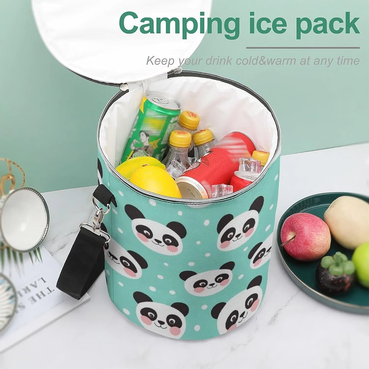 Portable Collapsible Cooler Bags with Leak-Proof Liner, Small Camping Ice Chest