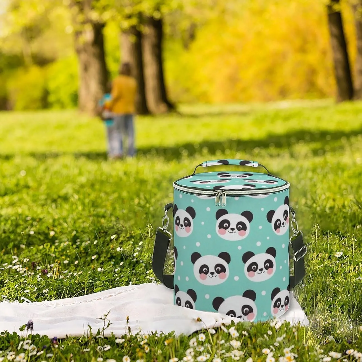 Portable Collapsible Cooler Bags with Leak-Proof Liner, Small Camping Ice Chest