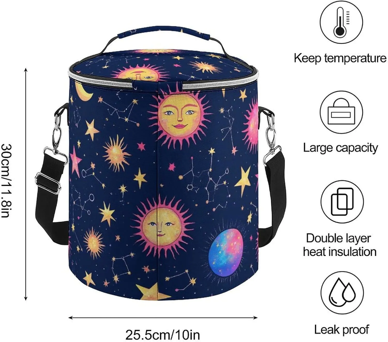 Portable Leak-Proof Cooler Bag with Sturdy Zipper and Handle for Outdoor Use