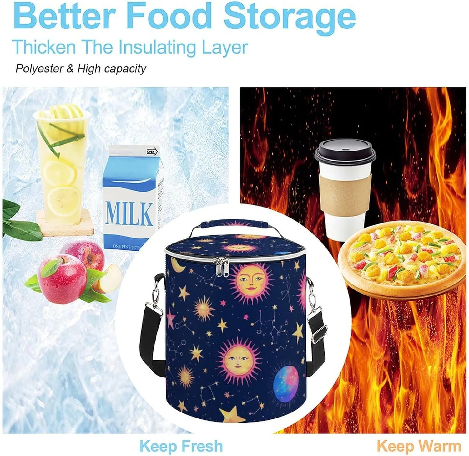 Portable Leak-Proof Cooler Bag with Sturdy Zipper and Handle for Outdoor Use