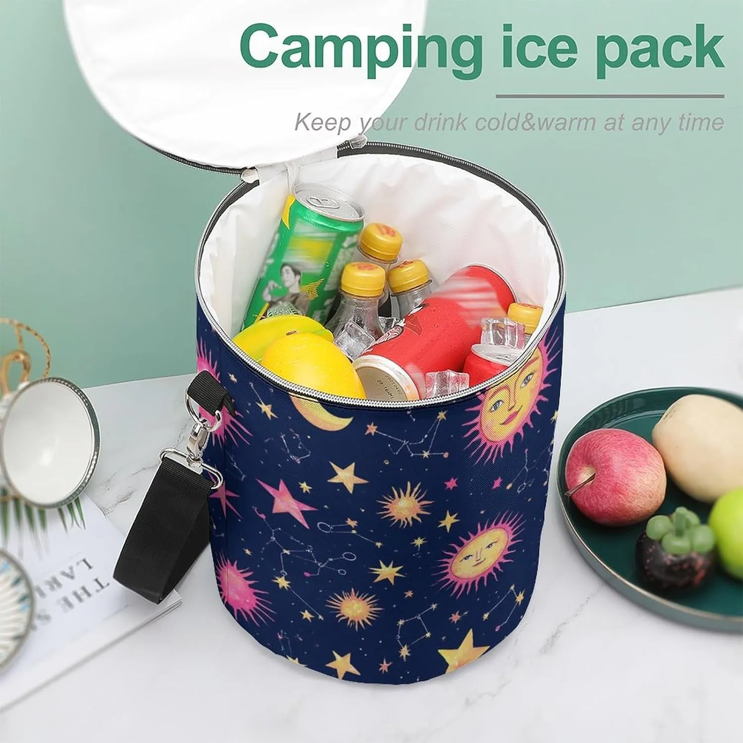 Portable Leak-Proof Cooler Bag with Sturdy Zipper and Handle for Outdoor Use