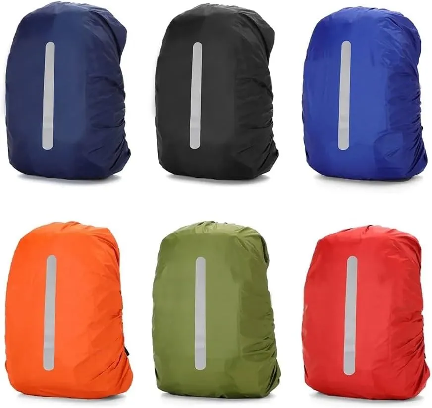 Portable Waterproof Backpack Rain Cover School Bag Satchel Protection Cover with Reflective Strips for Outdoor Camping Hiking