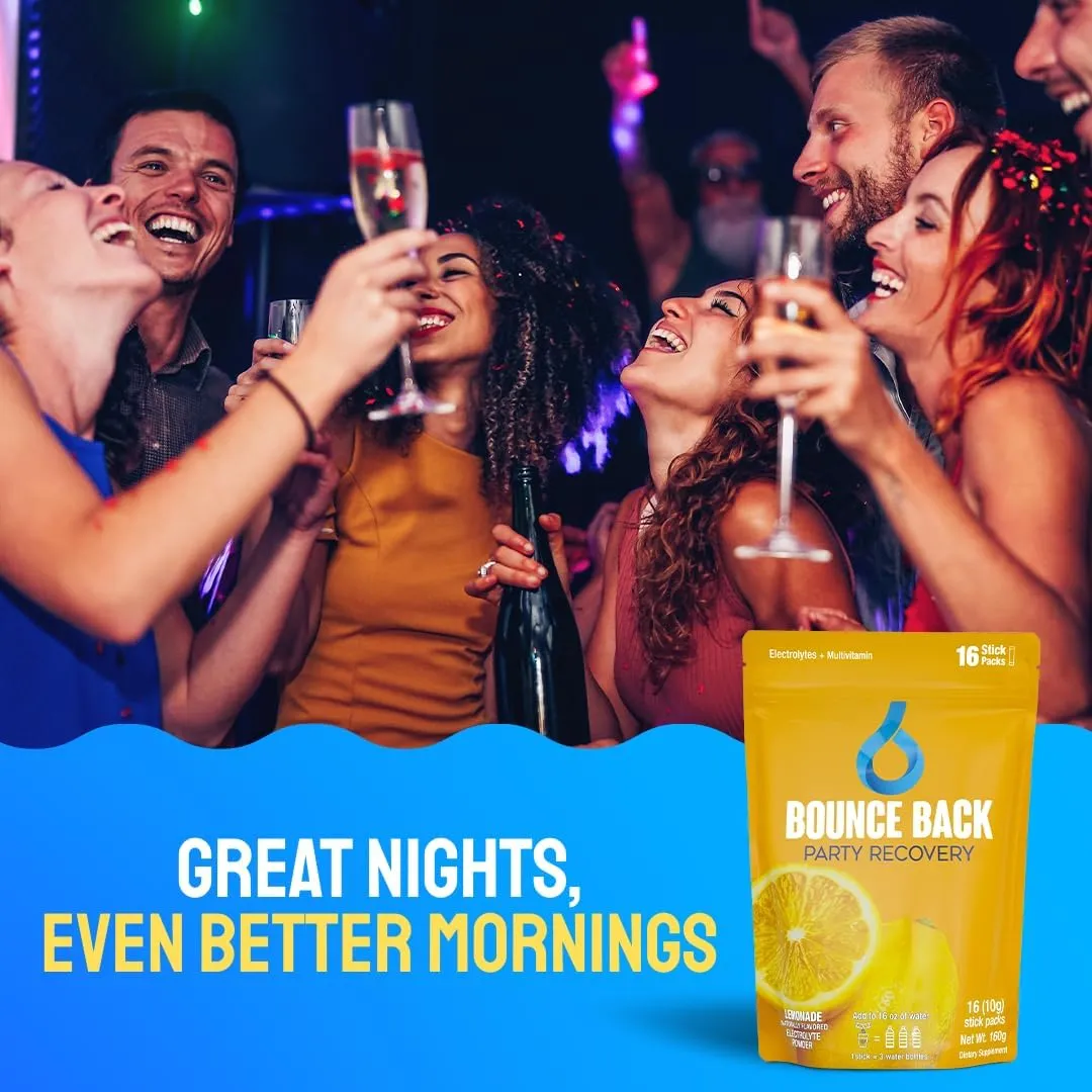 Pre and Post Drinking Liver Support | Electrolyte   Vitamins and Mineral Hydration Packs | Perfect After a Night Out | Vacation and Travel Essential (16 Pack, Lemonade)
