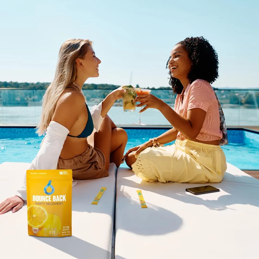 Pre and Post Drinking Liver Support | Electrolyte   Vitamins and Mineral Hydration Packs | Perfect After a Night Out | Vacation and Travel Essential (16 Pack, Lemonade)