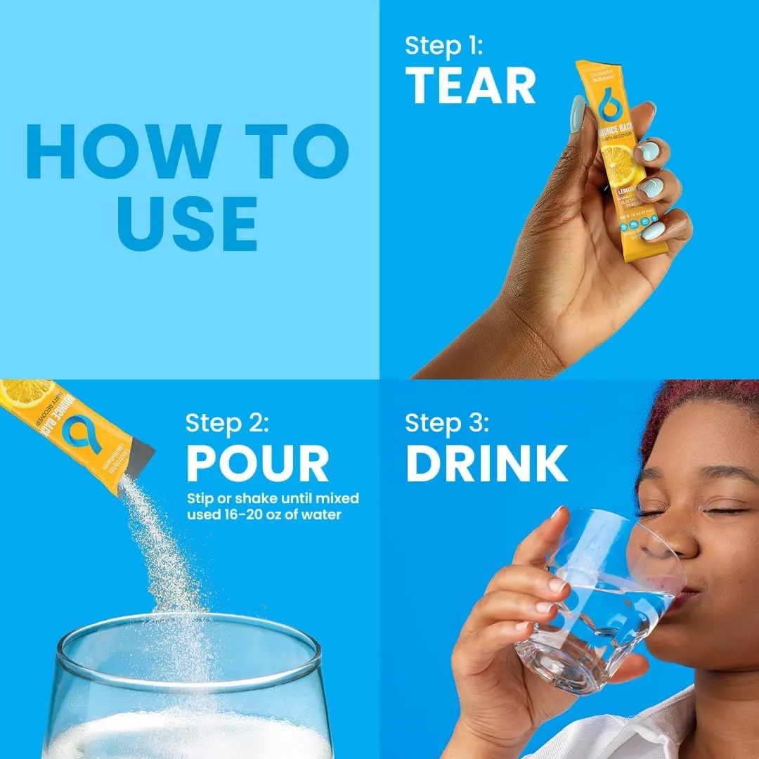 Pre and Post Drinking Liver Support | Electrolyte   Vitamins and Mineral Hydration Packs | Perfect After a Night Out | Vacation and Travel Essential (16 Pack, Lemonade)